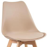 Conjunto Mesa 80cm Branca Mdf Com 4 Cadeiras Estofadas Bege – Perfeita Para Ambientes Modernos - 8