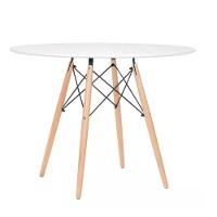 Jogo Sala Jantar Cozinha Mesa 90cm Elegante Eiffel Eames E 4 Cadeiras Eiffel Cor Branco - 5