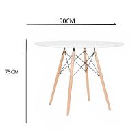 Jogo Sala Jantar Cozinha Mesa 90cm Elegante Eiffel Eames E 4 Cadeiras Eiffel Cor Branco - 6