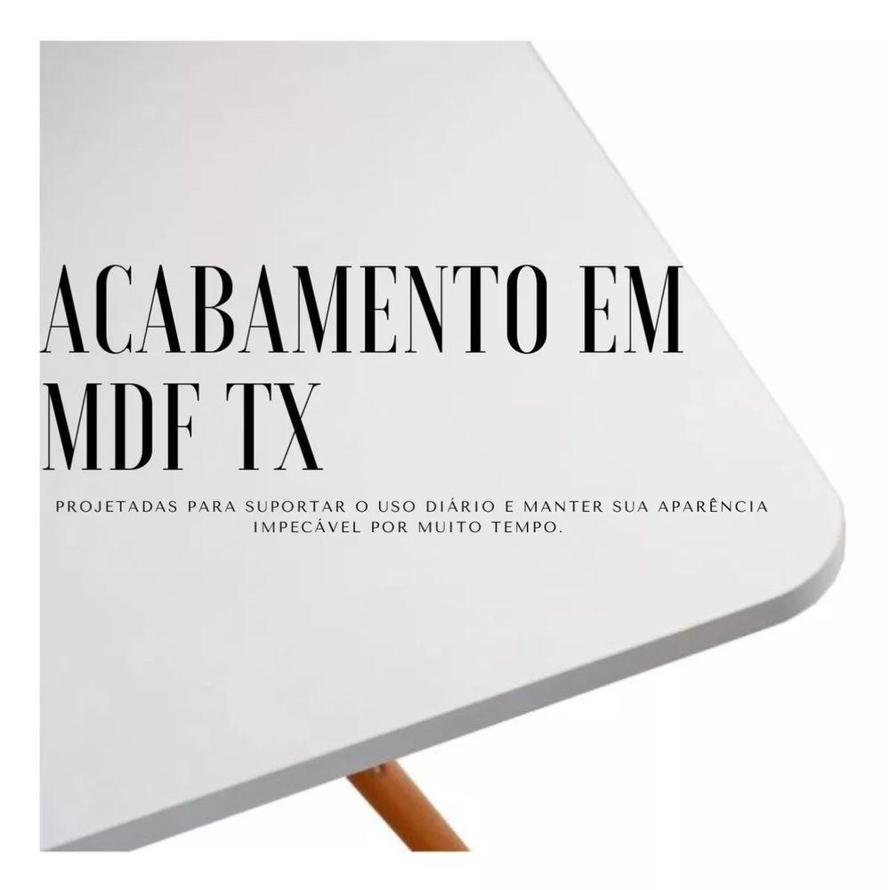 Conjunto Mesa Jantar Quadrada Eiffel 90cm Branca Mdf E 4 Cadeiras Eames Pretas - 5