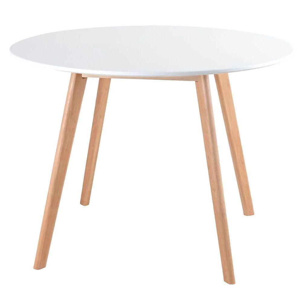Mesa De Jantar Leda Redonda Moderna 90cm Branco Design Elegante Para Sua Sala Ou Cozinha - 2