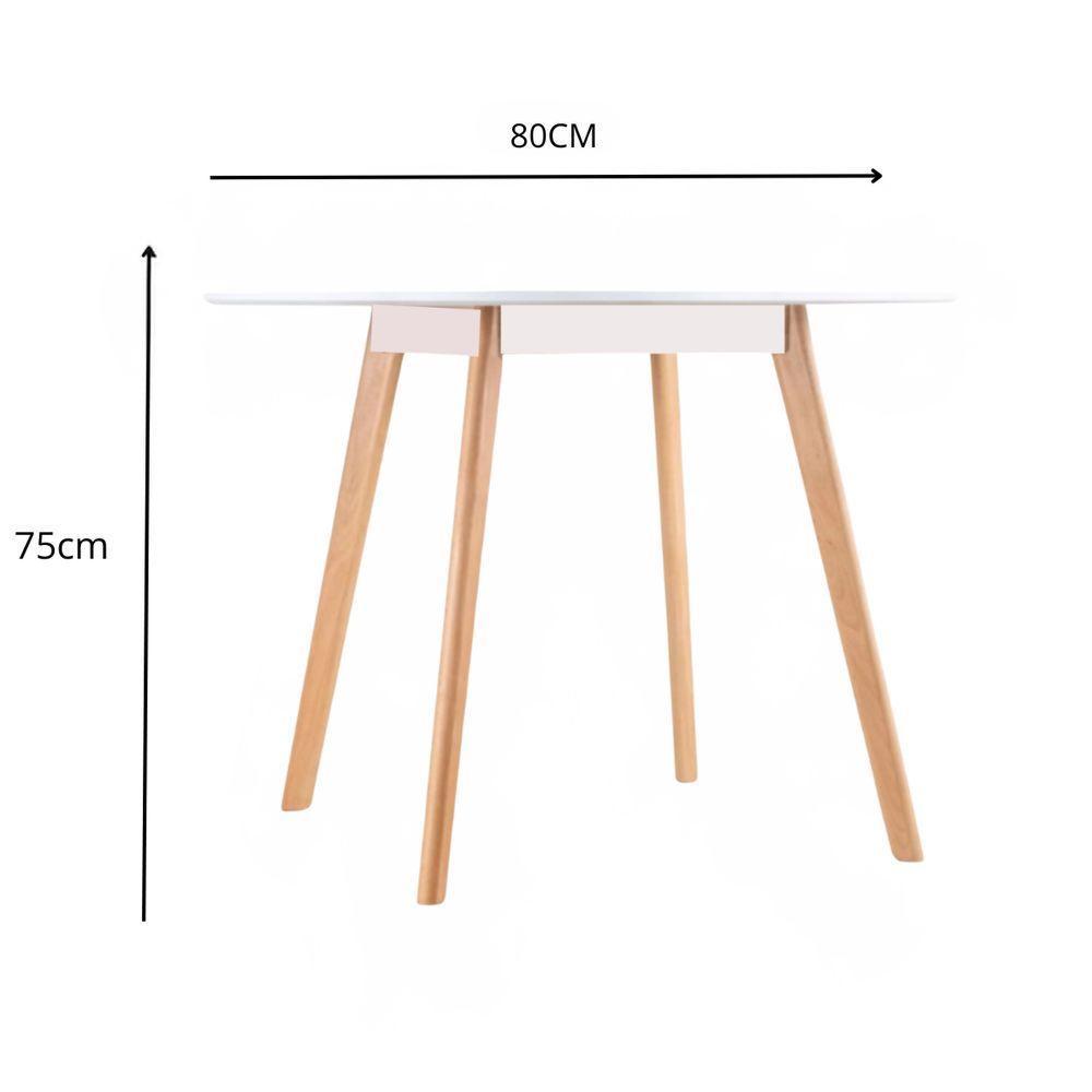 Mesa De Jantar Leda Redonda Moderna 90cm Branco Design Elegante Para Sua Sala Ou Cozinha - 5