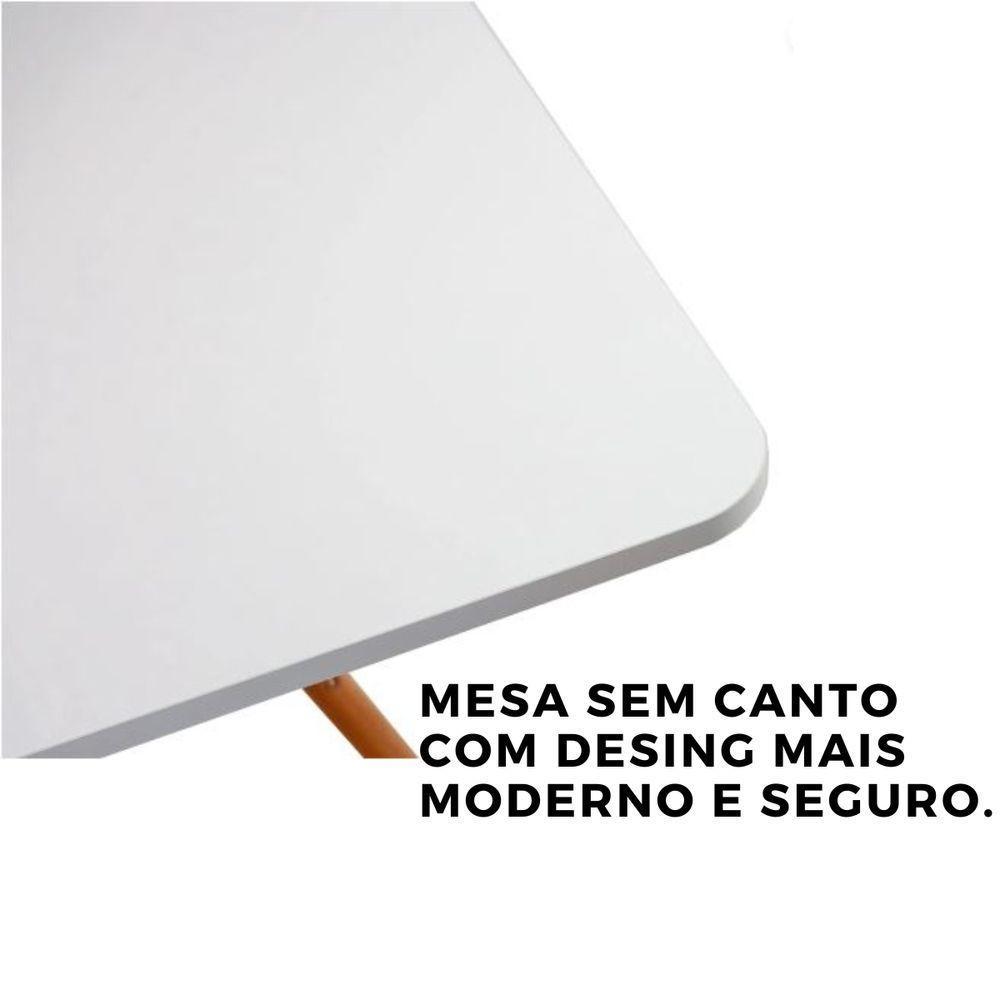 Mesa Moderna Eiffel Branca Quadrada 90cm E 04 Cadeiras Eiffel Eames Branca - 6