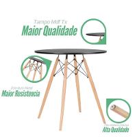 Mesa Desing Elegante Moderno Eiffel Eames 70cm Redonda Cor Preto - 6