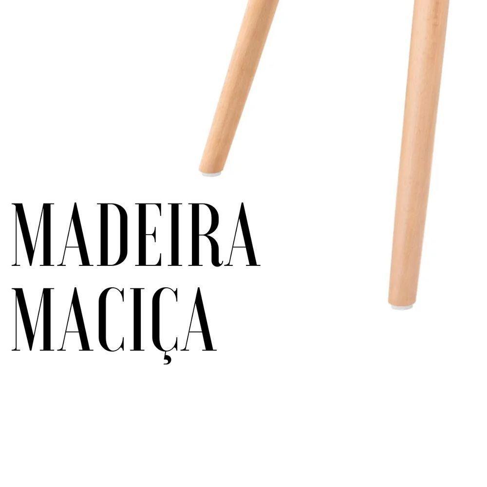 Mesa Eiffel Elegante Quadrada Cor Branco 90cm Com 4 Cadeiras Leda Saarinen Wood Cor Preto - 10