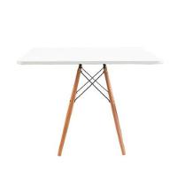 Mesa Eiffel Elegante Quadrada Cor Branco 90cm Com 4 Cadeiras Leda Saarinen Wood Cor Preto - 7