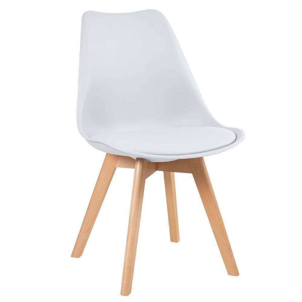 Mesa Jantar Eiffel Elegante Quadrada 90cm E 4 Cadeiras Leda Saarinen Cor Branco - 4