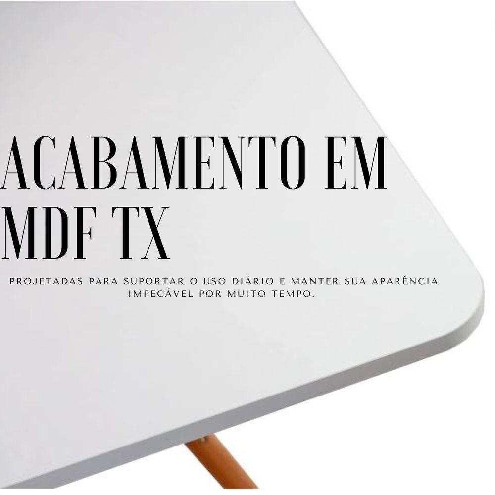 Mesa Jantar Eiffel Elegante Quadrada 90cm E 4 Cadeiras Leda Saarinen Cor Branco - 8