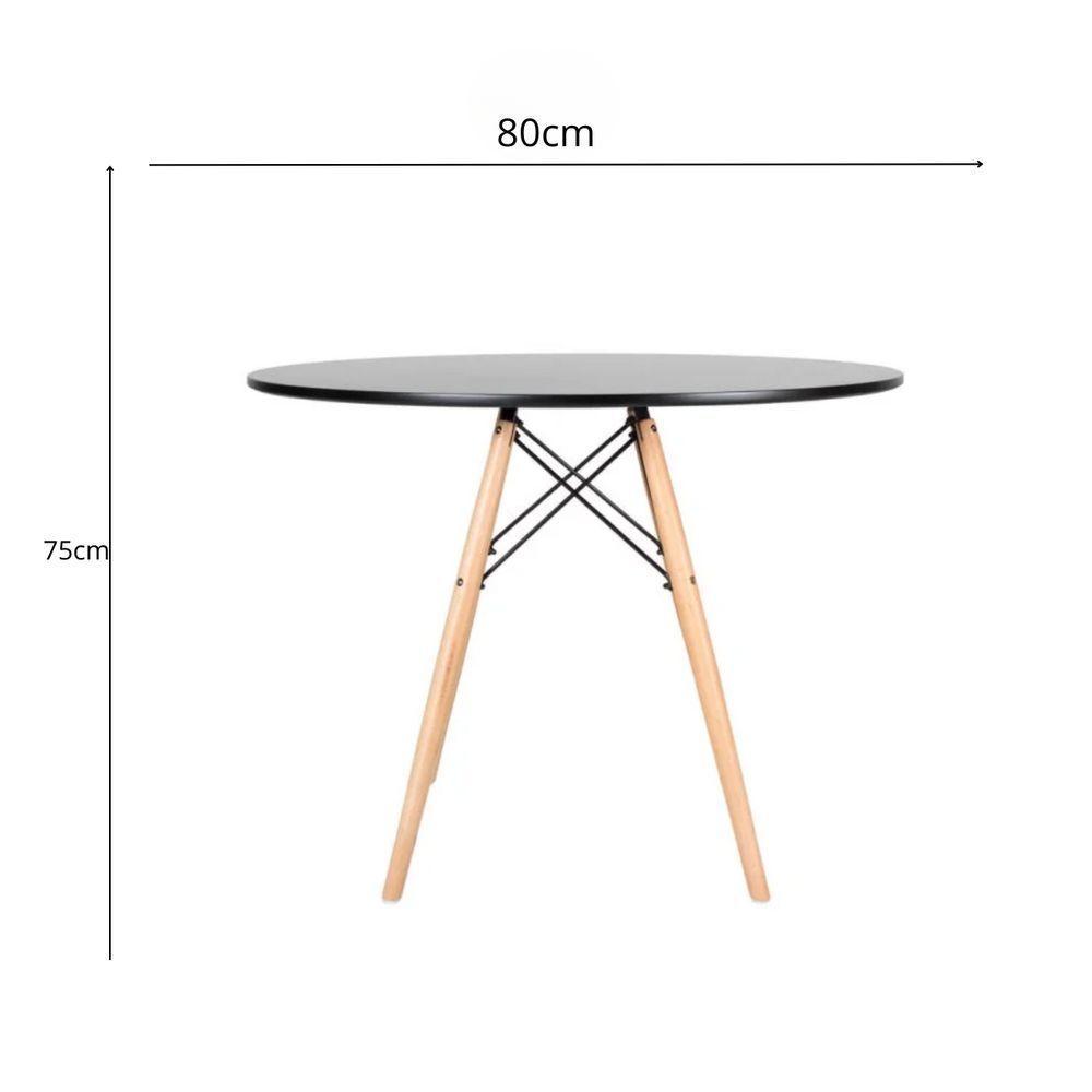 Mesa Elegante Eiffel Eames 80cm Desing Moderno Mdf Alta Qualidade Cor Preto - 5