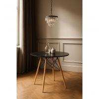Mesa Elegante Eiffel Eames 80cm Desing Moderno Mdf Alta Qualidade Cor Preto - 1
