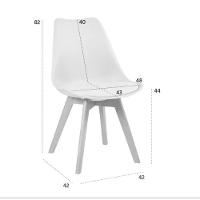 Mesa Cozinha Moderna Sala Jantar Leda Quadrada 90cm Com 4 Cadeiras Leda Wood Elegante Cor Branco - 9