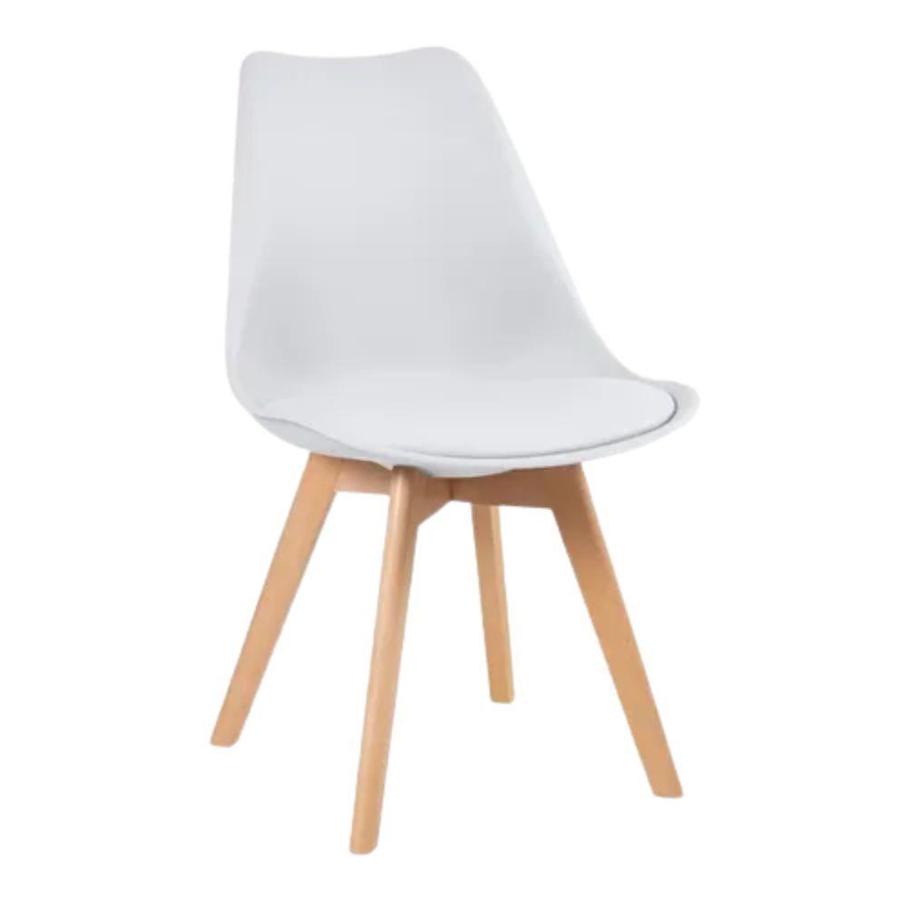 Mesa Jantar Sala Cozinha Quadrada Eiffel 80cmpreta E 4 Cadeiras Leda Estofadas Wood Branca - 10