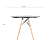 Mesa Elegante Eiffel Eames Redonda 90cm Mdf Alta Qualidade Moderna Cor Preto - 6