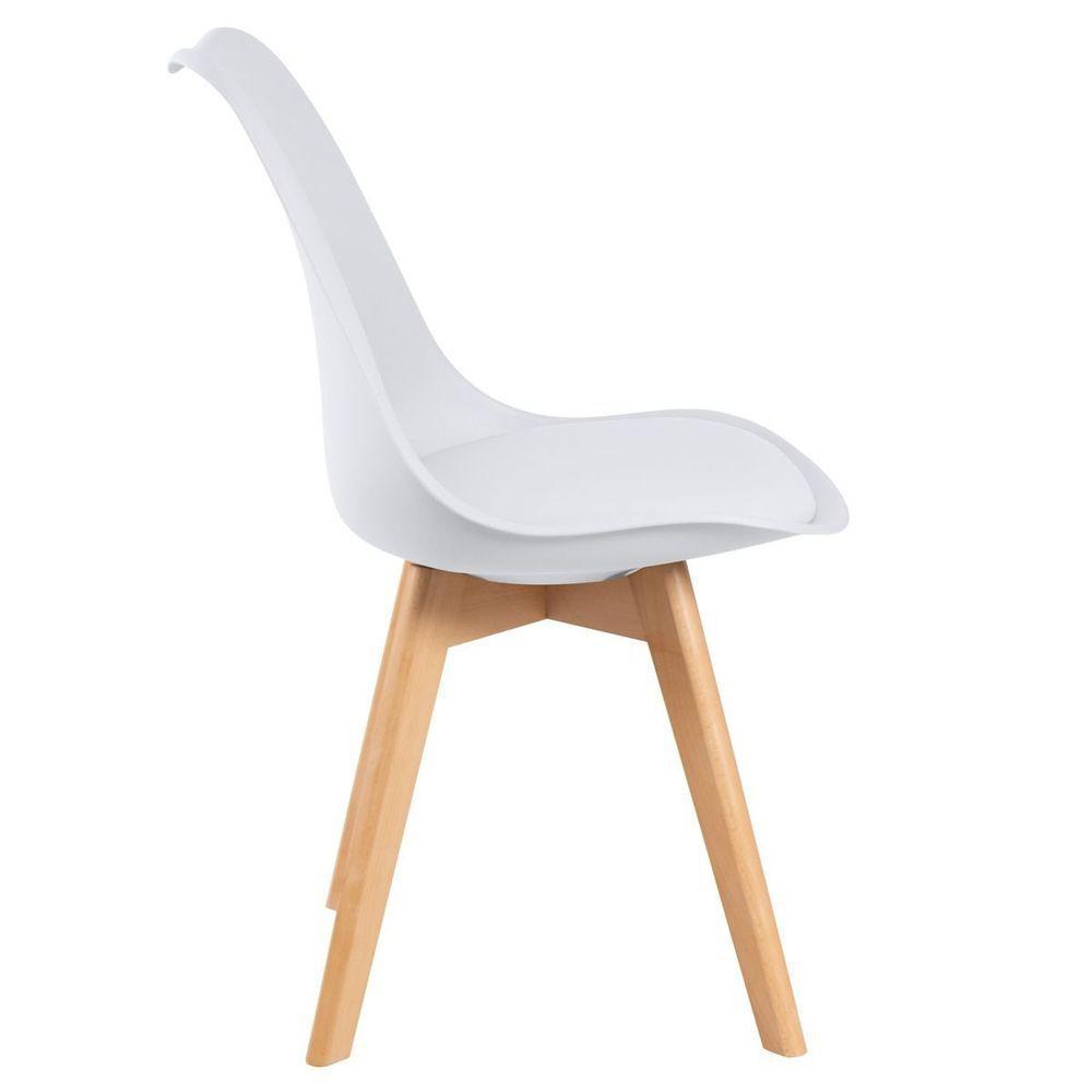 Mesa Moderna Quadrada Eiffel Eames 90cm Preta E 4 Cadeira Leda Ergonomica Moderna Branca - 6