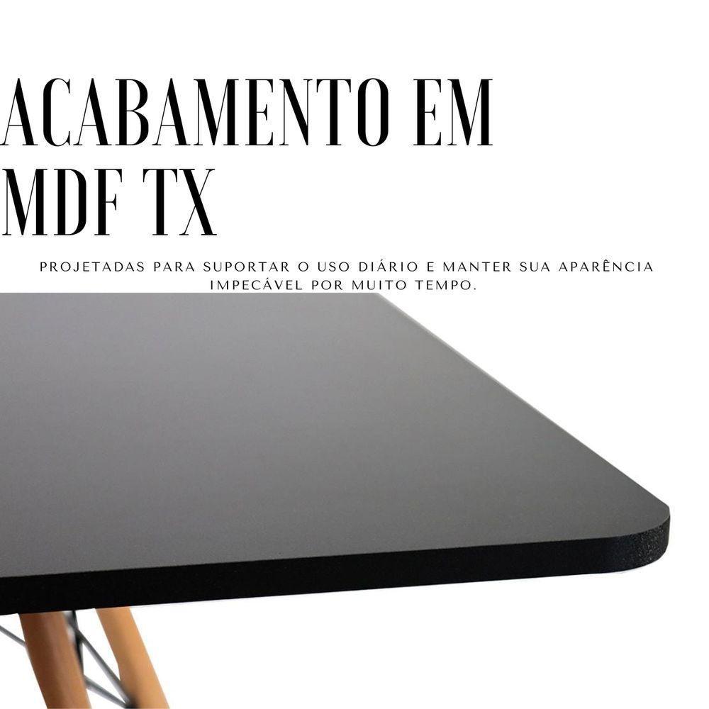 Mesa Moderna Quadrada Eiffel Eames 90cm Preta E 4 Cadeira Leda Ergonomica Moderna Branca - 8