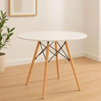Mesa Sofisticada Eiffel Eames Redonda 80cm Desing Moderno Elegance Cor Branco - 1