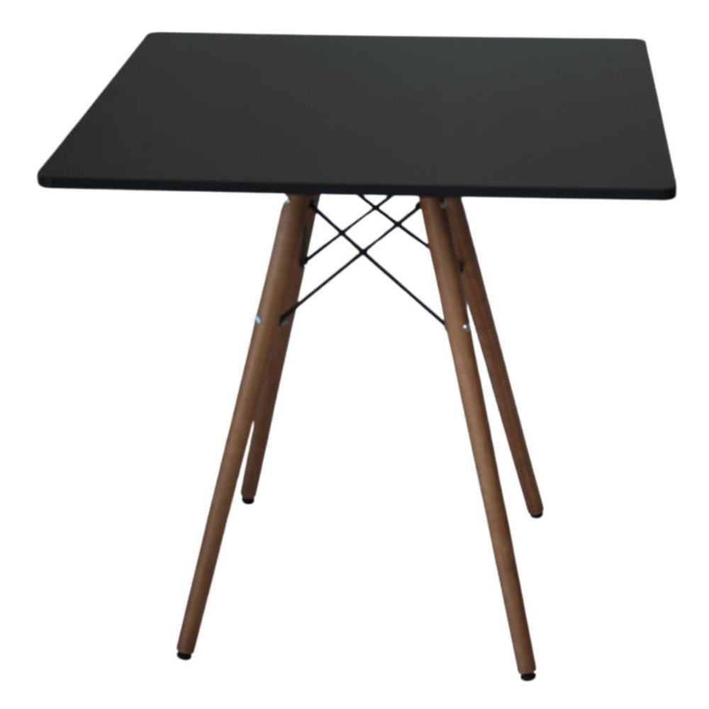 Mesa Jantar Sala Cozinha Eiffel Eames Elegante 90cm Quadrada Canto Arredondado Moderno Cor Preto - 8