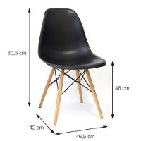 Mesa Elegante Eiffel Eames Preta Quadrada 90cm Com 04 Cadeiras Eiffel Preto - 5