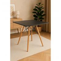 Mesa Elegante Eiffel Eames Preta Quadrada 90cm Com 04 Cadeiras Eiffel Preto - 7