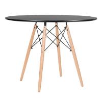 Conjunto Mesa De Jantar Cozinha Sala Moderna Eiffel 90cm Preta E 4 Cadeiras Charles Eames Elegante Preto - 7