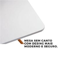 Mesa Moderna Sala Cozinha Quadrada Eiffel Wood Mdf Branco 80 Cm. - 5