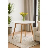 Mesa Leda 90cm Redonda Branco Ideal Para Ambientes Sofisticados E Compactos - 1