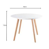 Mesa Leda 90cm Redonda Branco Ideal Para Ambientes Sofisticados E Compactos - 3