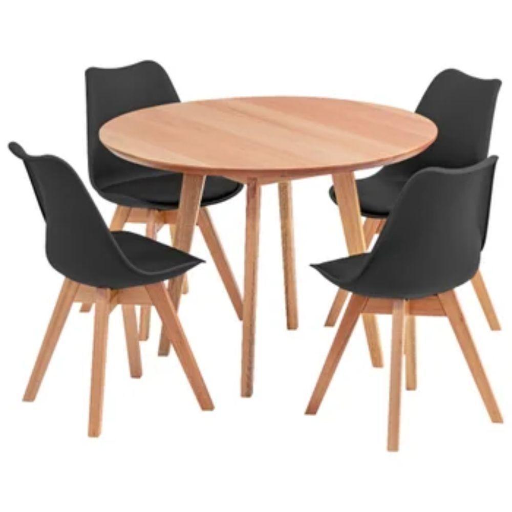 Jogo De Mesa Redonda Para Cozinha Ou Sala – Nina Saarinen Com 4 Cadeiras Ergonômicas - 6