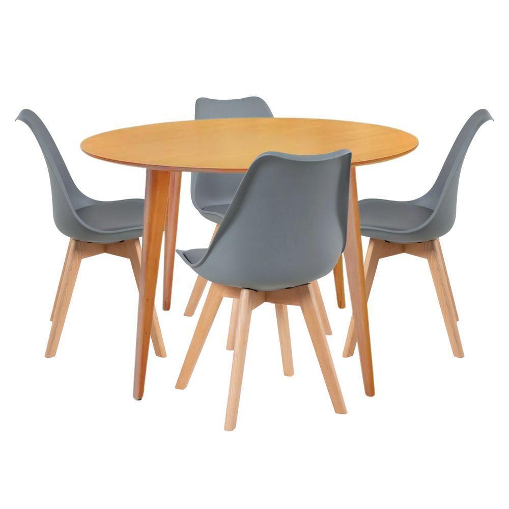 Jogo De Mesa Redonda Para Cozinha Ou Sala – Nina Saarinen Com 4 Cadeiras Ergonômicas - 7