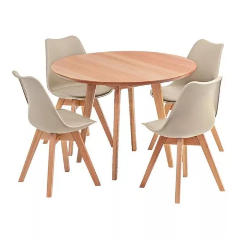 Jogo De Mesa Redonda Para Cozinha Ou Sala – Nina Saarinen Com 4 Cadeiras Ergonômicas - 8