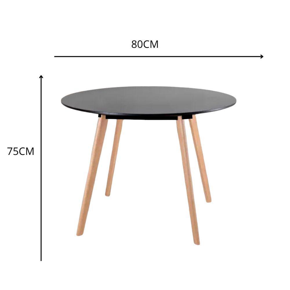 Mesa Leda Redonda 80cm Preta Estilo, Conforto E Qualidade Para Sua Casa - 3
