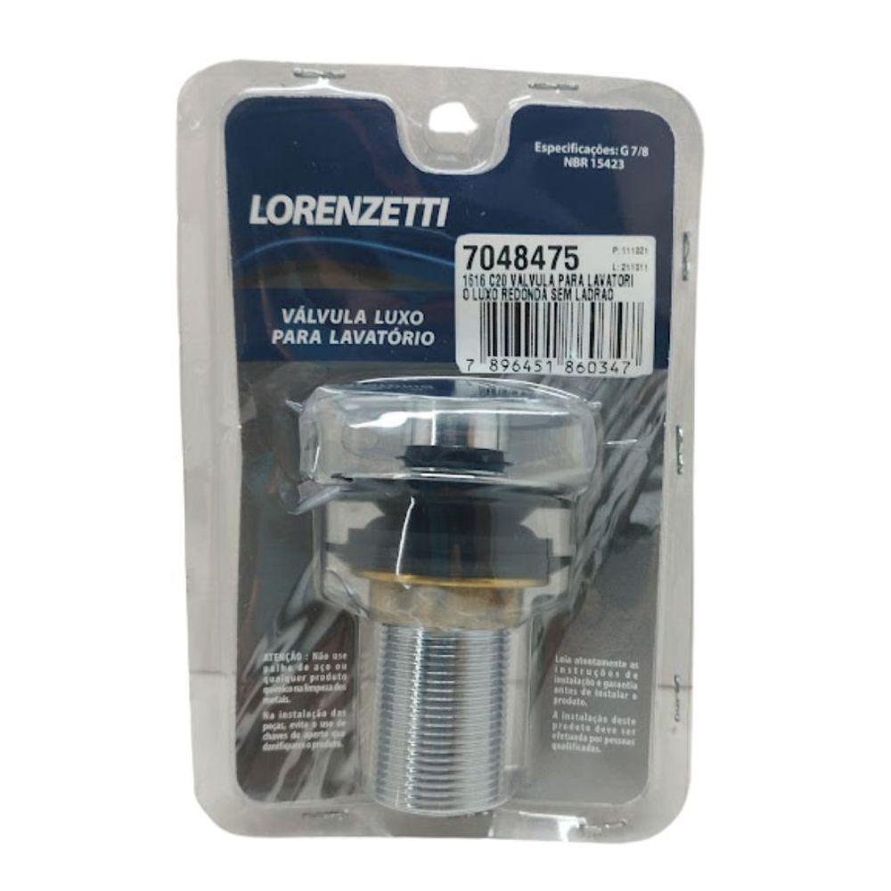 Válvula Luxo Para Lavatório S/l 2 3/8 X 7/8 Redondacromada 1616 C20 - 3