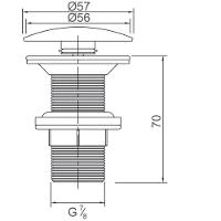 Válvula Luxo Para Lavatório S/l 2 3/8 X 7/8 Redondacromada 1616 C20 - 2