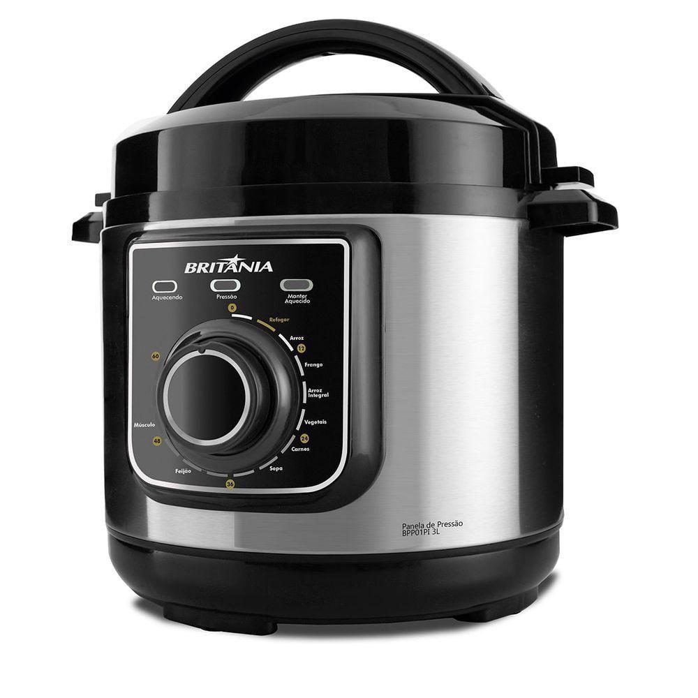Panela De Pressão Britânia BPP01PI Multifuncional 3L 220V - 2