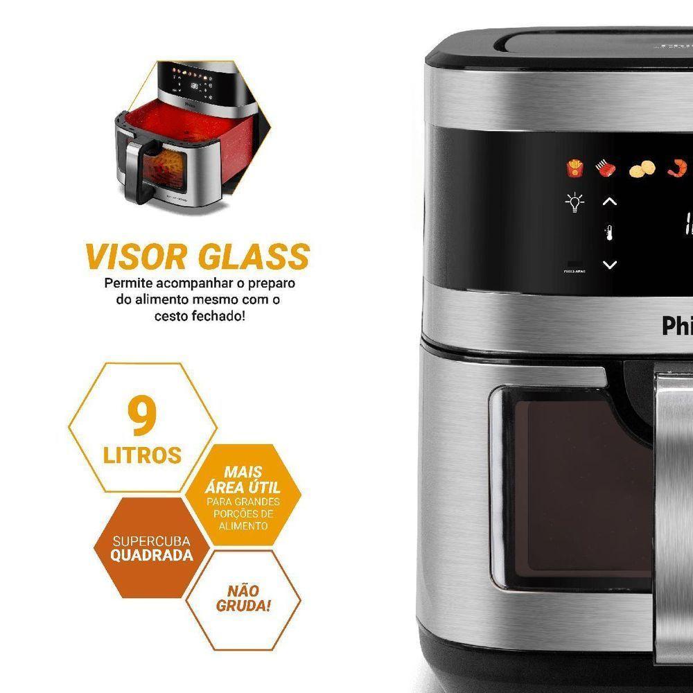 Air Fryer Philco 9L Visor Glass Painel Digital PAF90C 220V - 3
