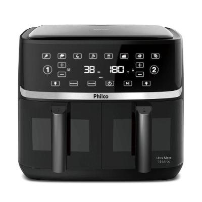 Fritadeira Air Fryer Philco PAF10A 10L 2000W Cesto Duplo Digital Desidratar Preto 220V