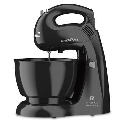 Batedeira Convencional Britânia Perola 550 4,3L 500W 4 Velocidades Preto 220V