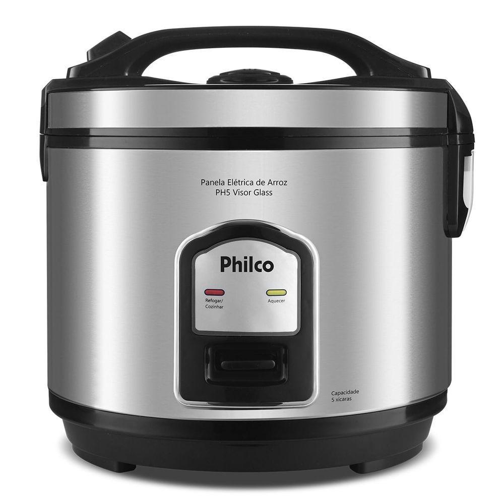 Panela De Arroz Philco 5 Xícaras PH5P Visor Glass Inox 220V - 1