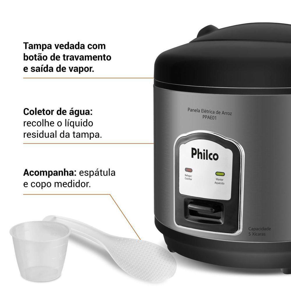 Panela De Arroz Elétrica Philco 5 Xícaras 1,6L PPAE01 110V - 5