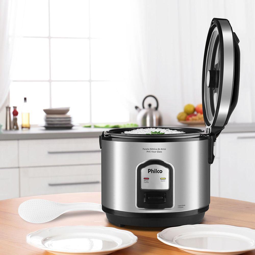 Panela De Arroz Philco 5 Xícaras PH5P Visor Glass Inox 110V - 6