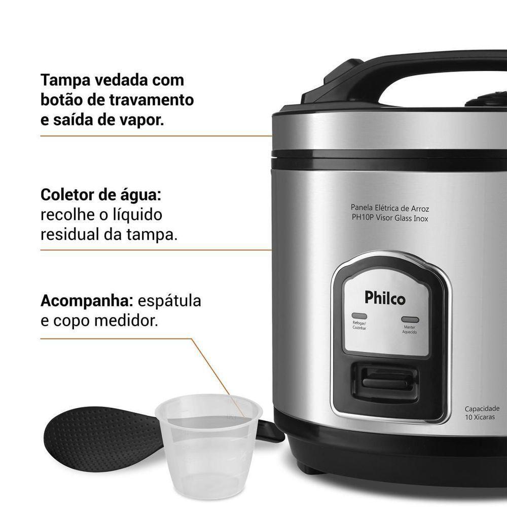 Panela De Arroz Elétrica Philco Inox 10 Xícaras PH10P 220V - 3