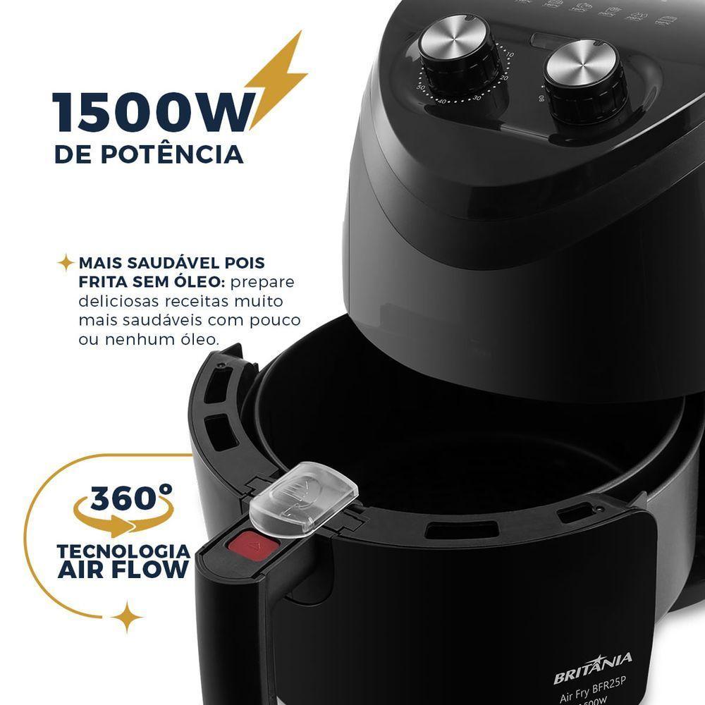 Air Fryer Britânia 3,5L Revestimento Antiaderente 1500W BFR25P 110V - 6