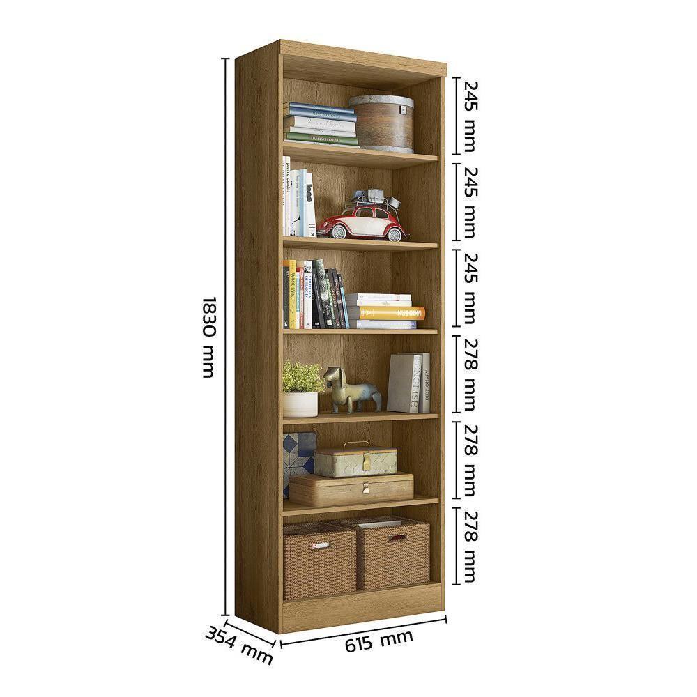 Conjunto De Livreiros 3 Módulos Com 2 Portas E 2 Gavetas Freijó - Qmovi Freijó - 4