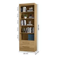 Conjunto De Livreiros 3 Módulos Com 2 Portas E 2 Gavetas Freijó - Qmovi Freijó - 3