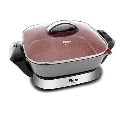 Panela Elétrica Multiuso Philco PPE04 4L Redstone Vermelho com Tampa de Vidro 220V