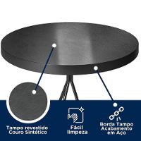Conjunto Mesa Bistrô Viena E 2 Banquetas Barcelona 96cm Preto - Salaone Preto - 3