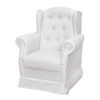 Poltrona De Amamentação Letícia Com Balanço E Puff Corino Branco - Phoenix Baby Corino Branco - 3