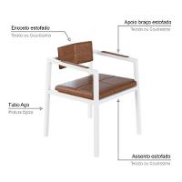 Poltrona Noah Fixa C/4 Pés 78 X 60,5 X 60,5 Cm Pés Brancos. Courino Whisky Courino Whisky - 3