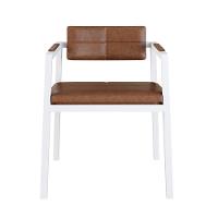 Poltrona Noah Fixa C/4 Pés 78 X 60,5 X 60,5 Cm Pés Brancos. Courino Whisky Courino Whisky - 5