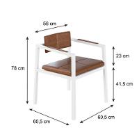 Poltrona Noah Fixa C/4 Pés 78 X 60,5 X 60,5 Cm Pés Brancos. Courino Whisky Courino Whisky - 7